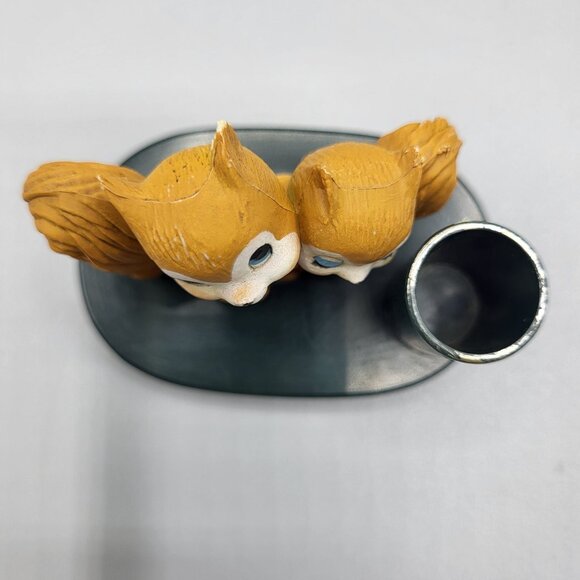 Vintage Kitsch Squirrel Figurine Pen Pencil Toothpick Holder Hong Kong *READ* - Picture 12 of 13